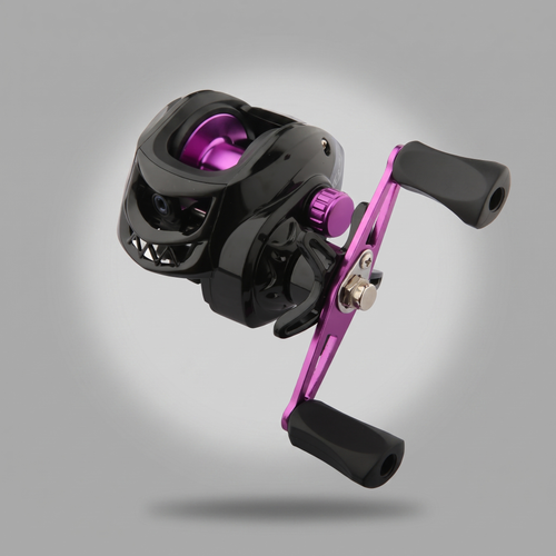 Lila · Outvolt Baitcaster Pro Angelrolle in Lila, Übersetzung 7.2:1