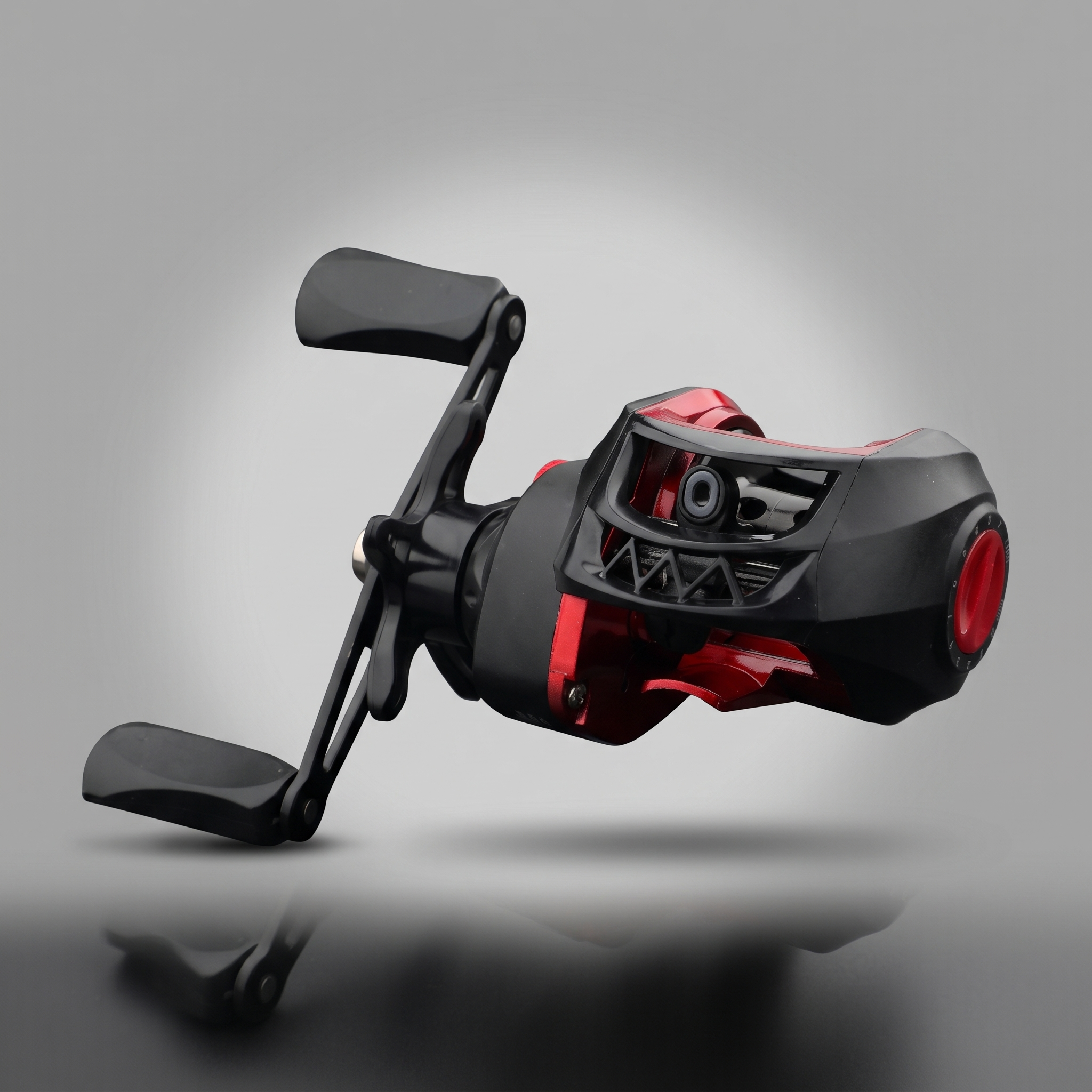 Rot · Outvolt Baitcaster Pro Angelrolle in Rot, Übersetzung 7.2:1