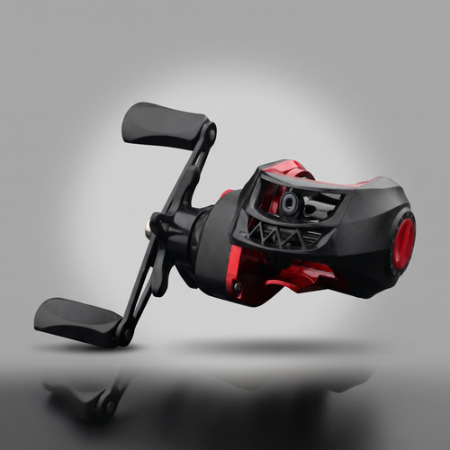 Rot · Outvolt Baitcaster Pro Angelrolle in Rot, Übersetzung 7.2:1