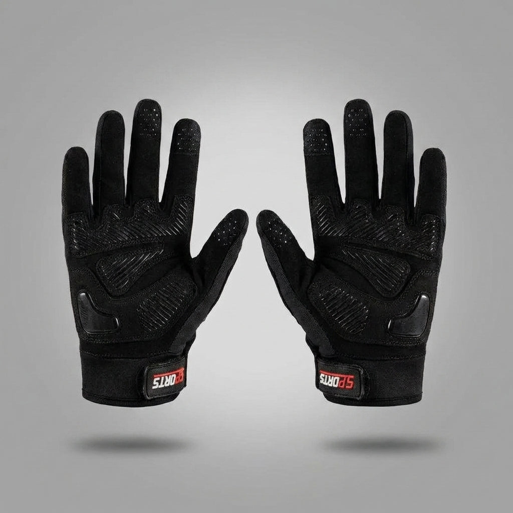 Schwarz · Innenhand der schwarzen Trail Gloves mit rutschfestem Griffmuster