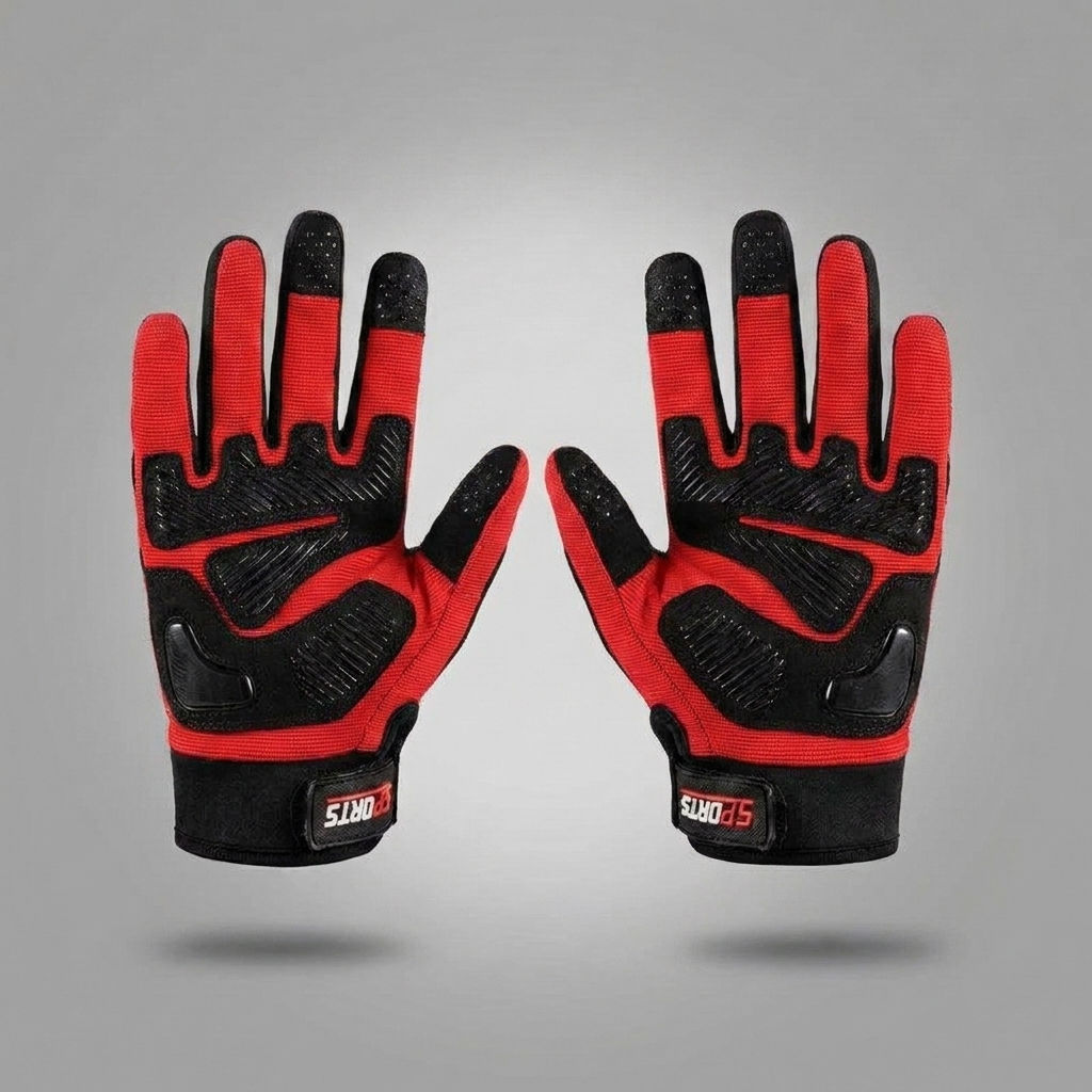 Rot · Innenhand der roten Trail Gloves mit rutschfestem Griffmuster